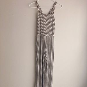 Striped Cropped Leg Knit Jumpsuit